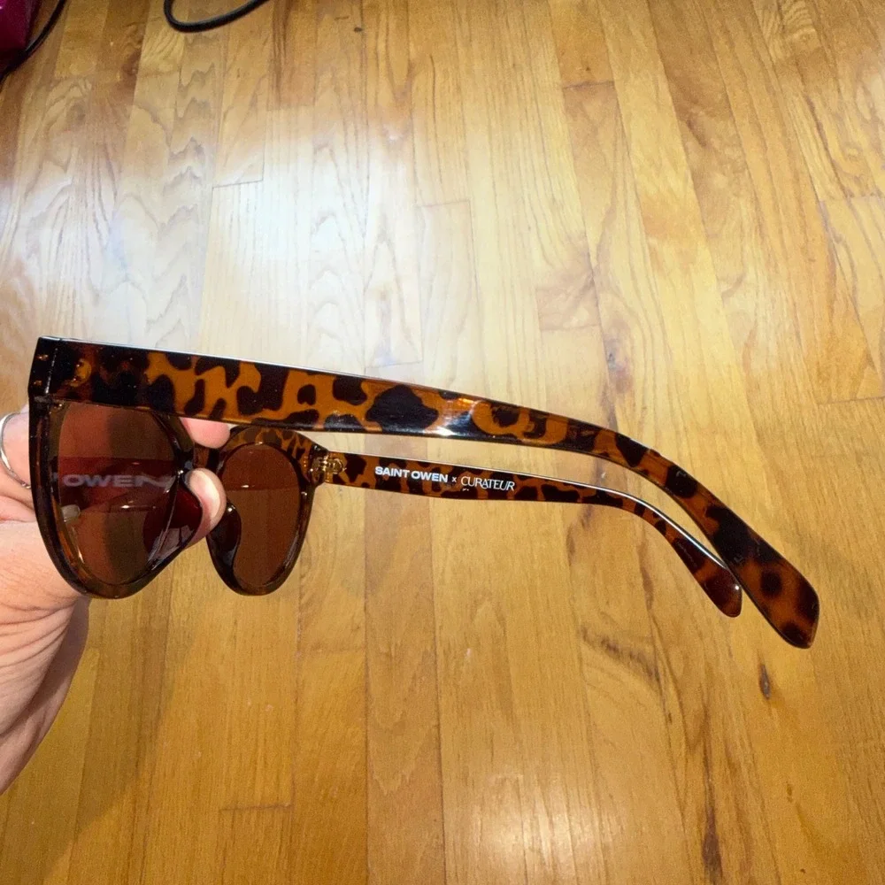 NEW Saint Owen x Curateur Sunglasses Tortoise Cat Eye Brown Lens Women's Retro